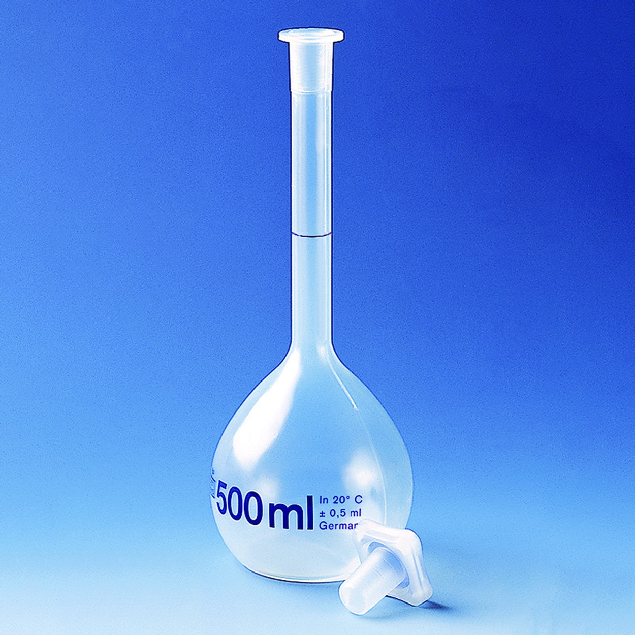 Volumetric flasks, PMP, class B, with PP stopper