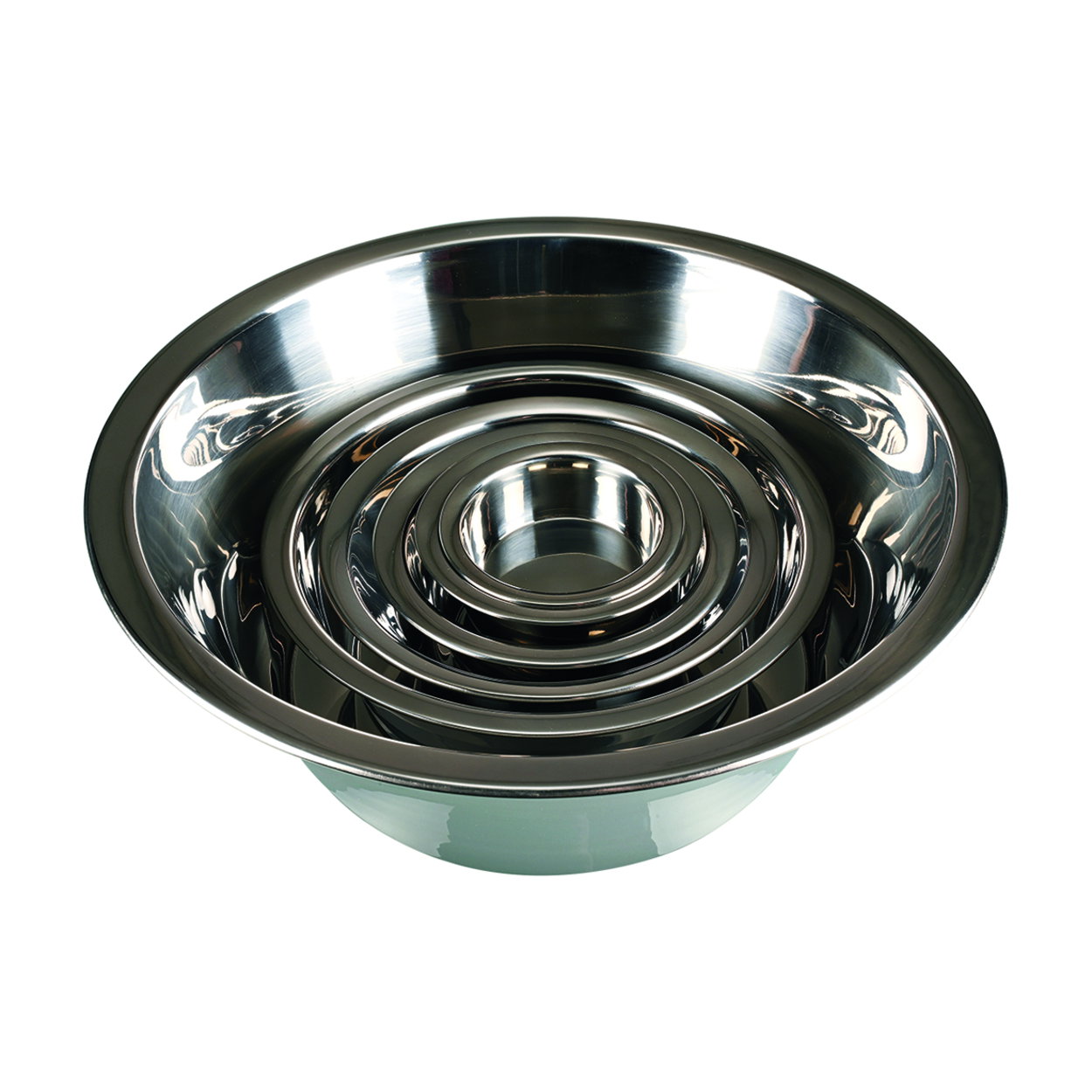 Laboratory bowls with flat base, stainless steel