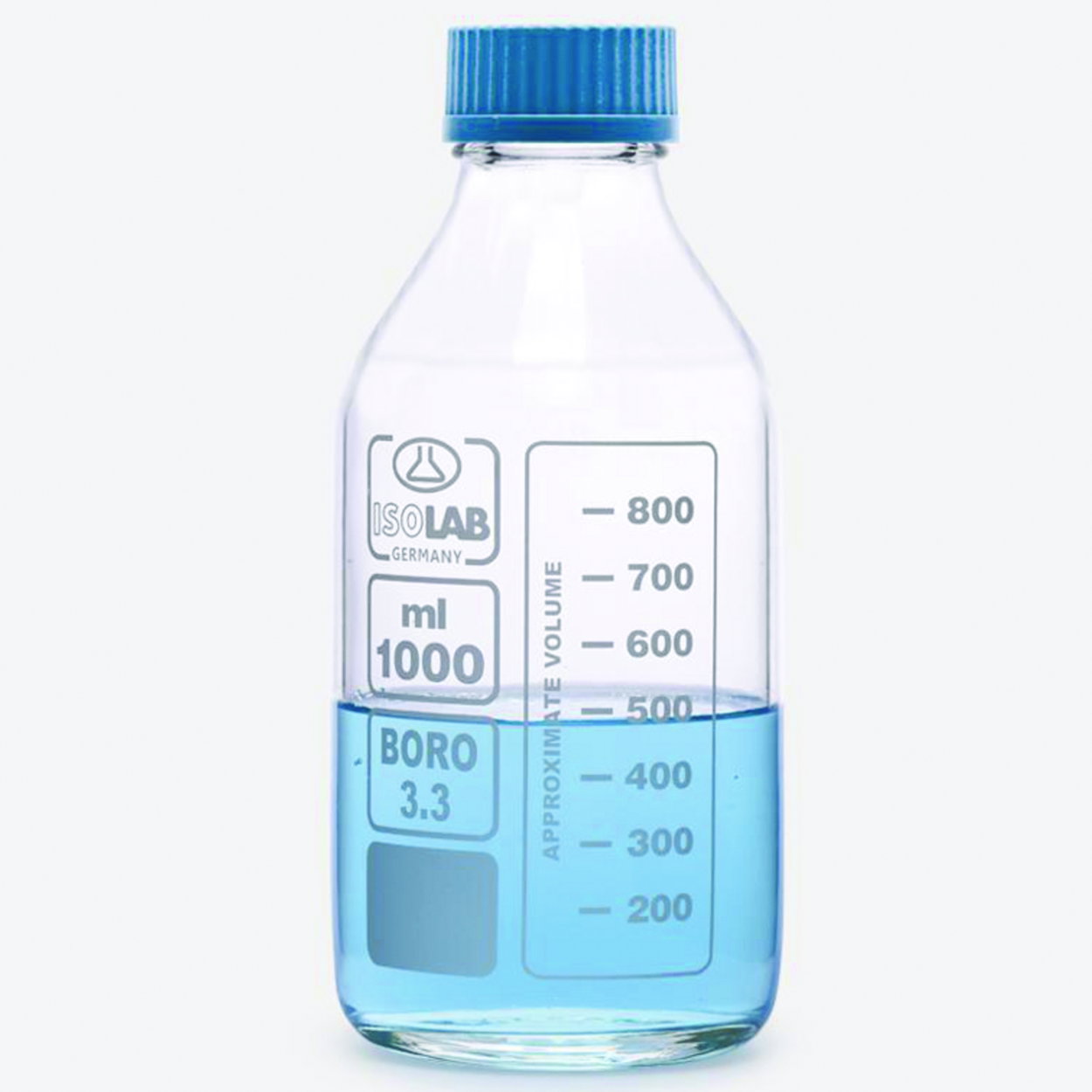 Laboratory bottles, borosilicate glass, clear
