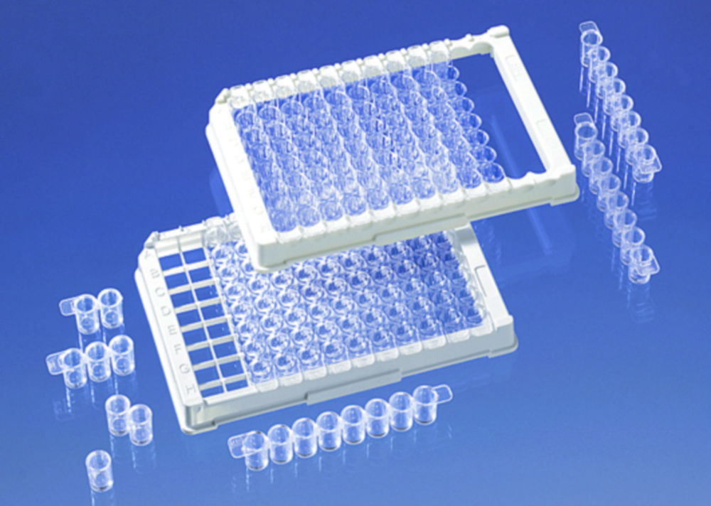 BRANDplates® Streifenplatten 12 x F8, immunoGrade™, mit Gitter