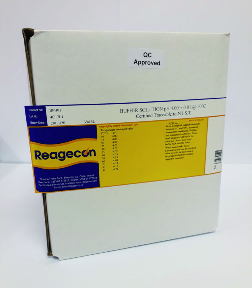 pH-Pufferlösungen, Bag in Box, 25 °C