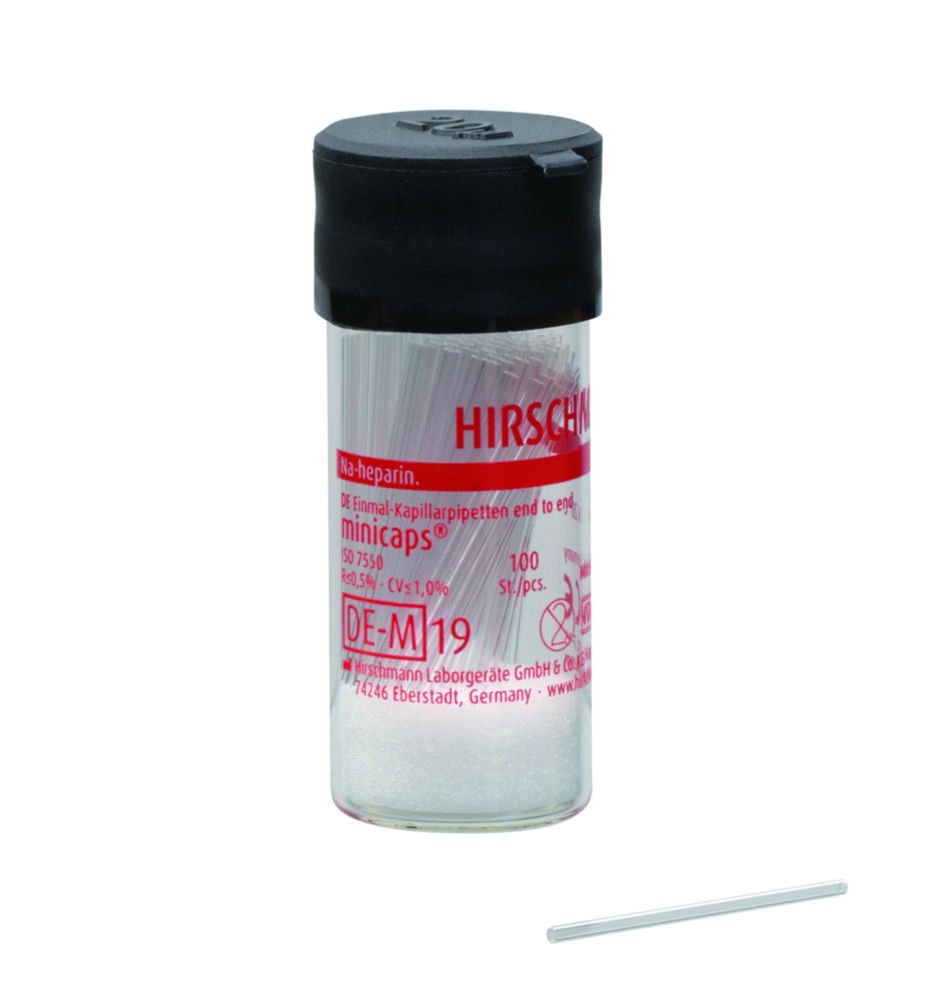 Mikro-Einmalpipetten, DURAN®, minicaps® end-to-end, Na-hep
