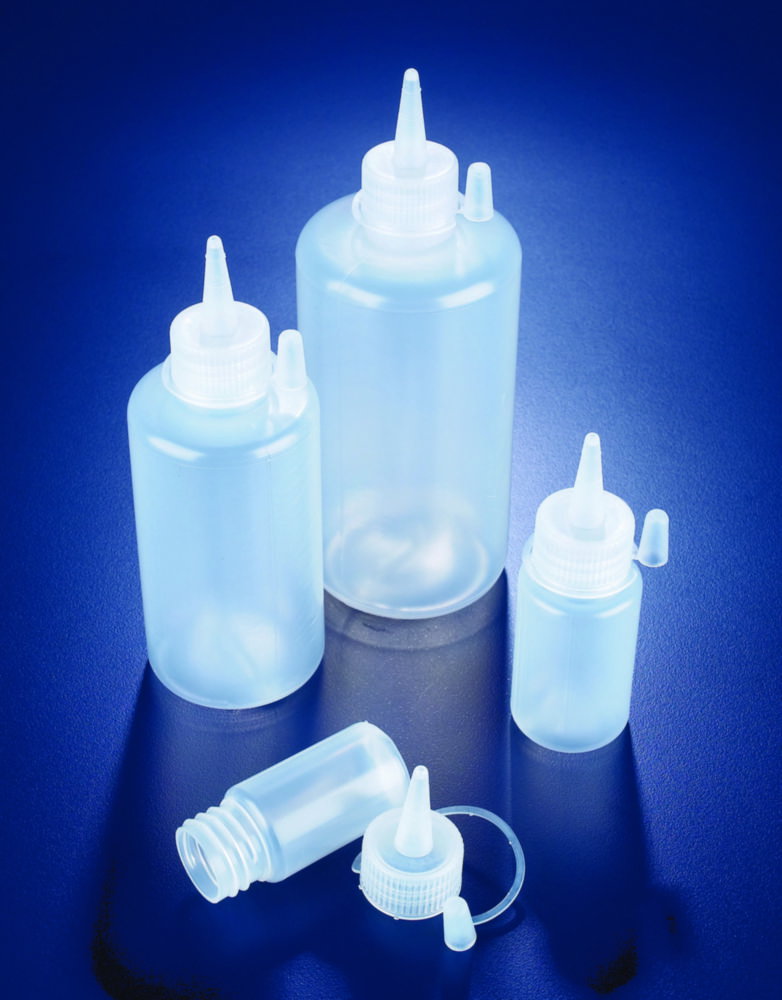 Round bottles with dropping closure, LDPE