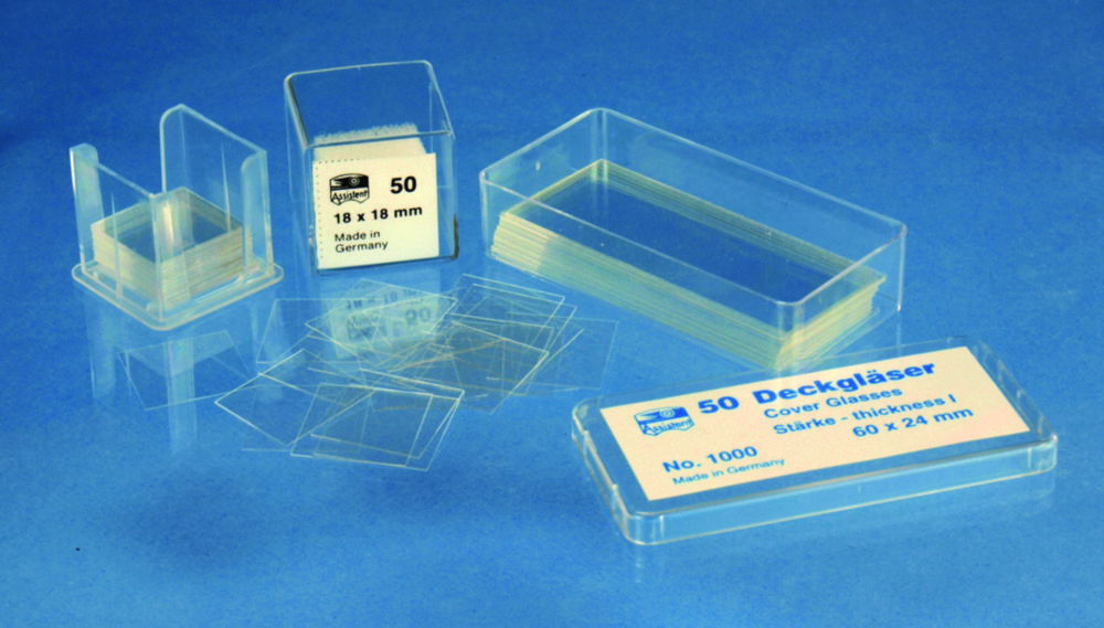 Обкладинка окуляри, прямокутні, Borosilicate скла D263® M, 18 мм, 18 мм