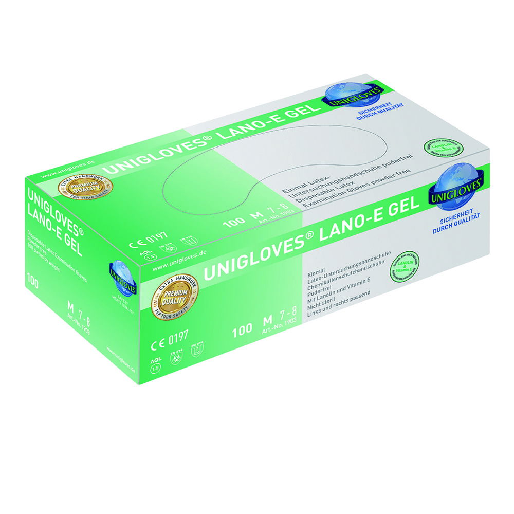 Одноразові рукавички LANO-E GEL, латекс, 240 мм, XL (9-10)
