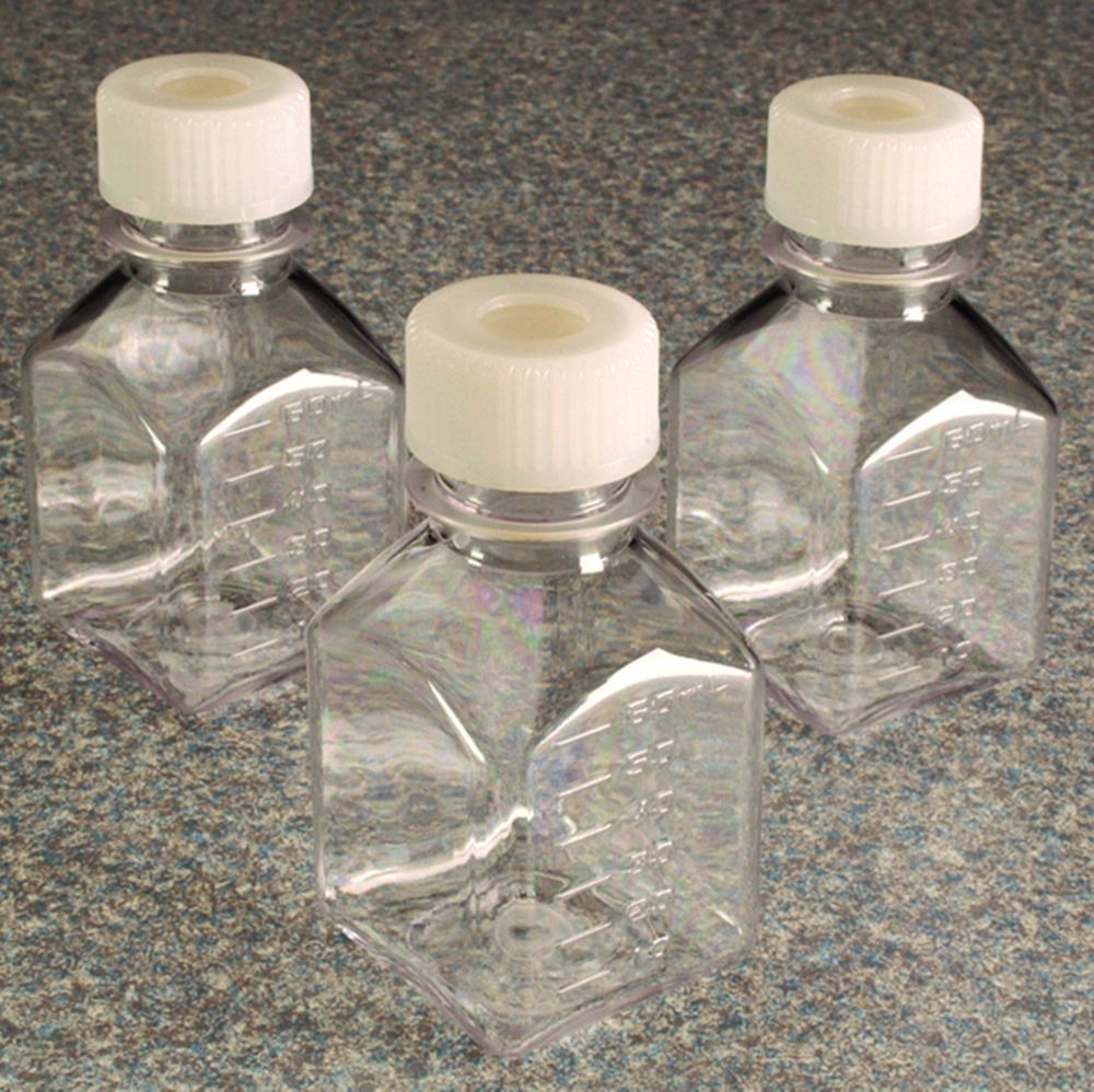 Медіа пляшки Nalgene, PETG, квадрат, з печаткою перегородки, Силікон/PTFE, +, 82 мм, 82 мм, 18 мм, 41 мм