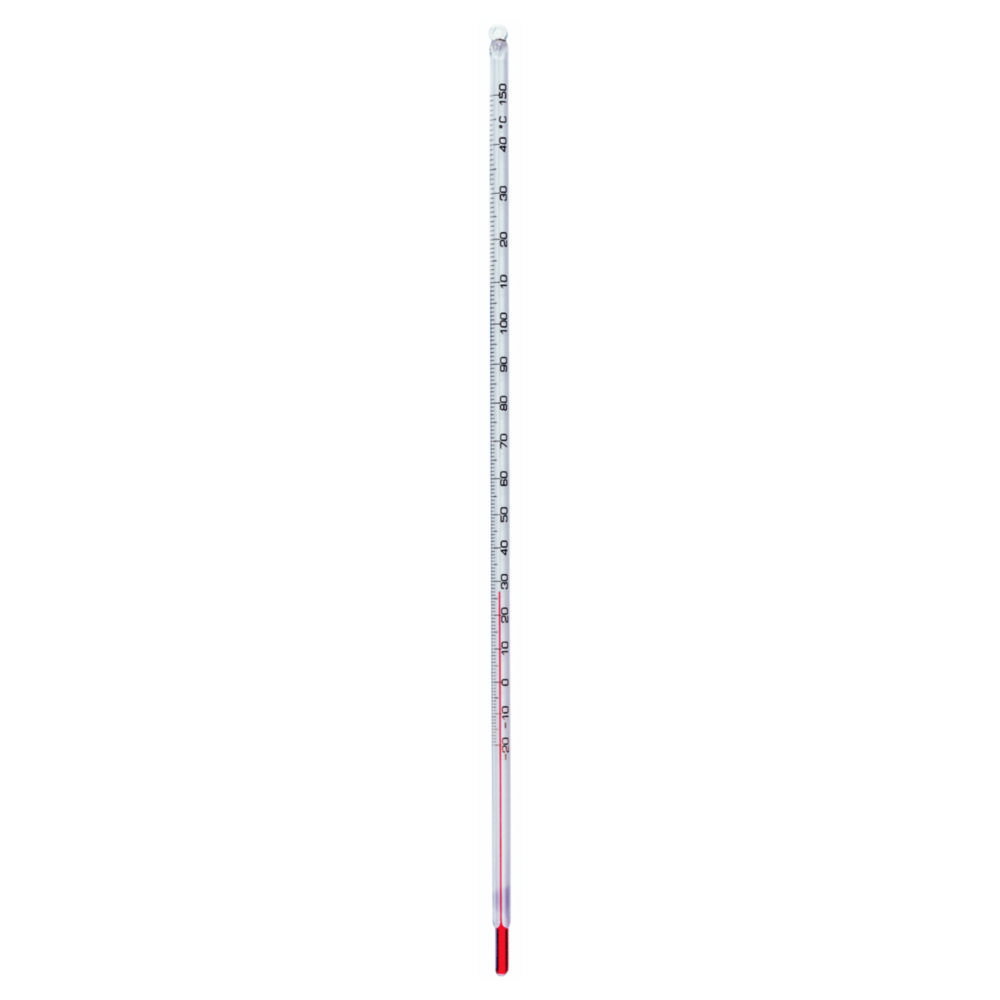 General-purpose thermometers, red filling, with safety coating