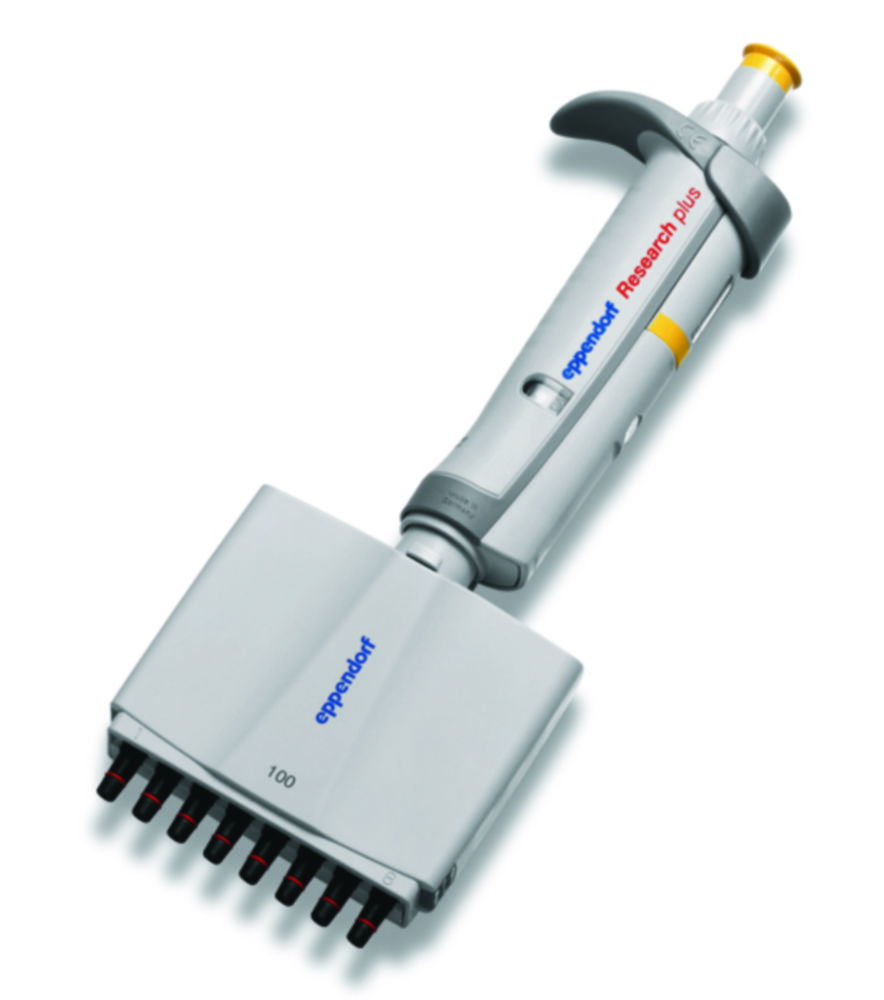 Багатоканальні мікролітрові піпетки Eppendorf Research® plus (General Lab Product), змінний об'єм, 8, жовтий