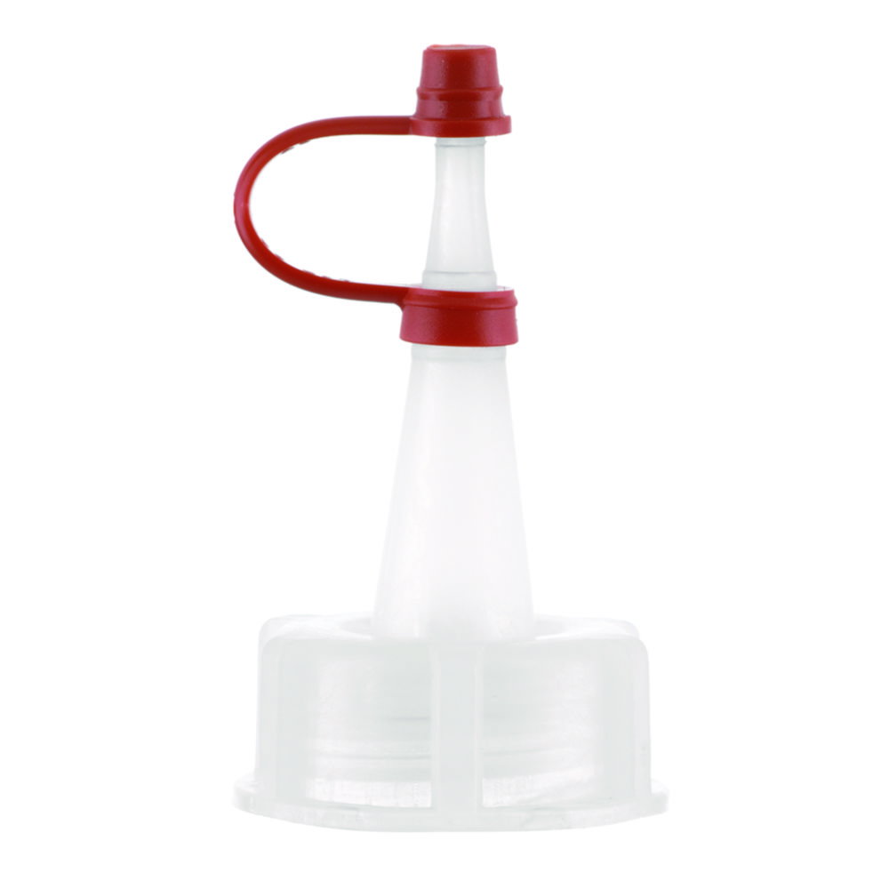 Dropping caps with captive cap, for narrow-mouth bottles, series 301 / 302 / 310, LDPE