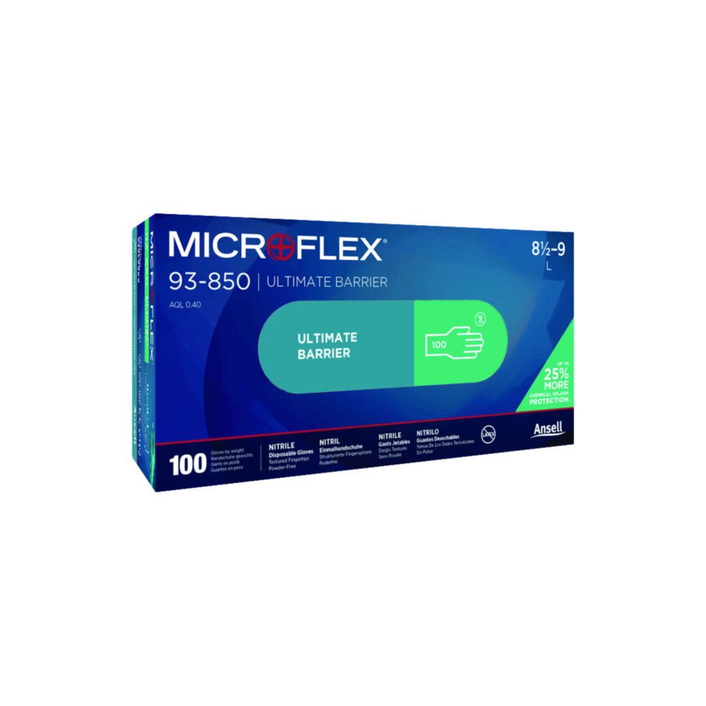 Одноразові рукавички Microflex® 93-850, нітрилові, 240 мм, 9,5 - 10