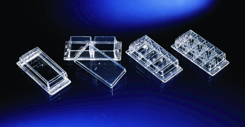 Камери з покривним склом Lab-Tek™ та Lab-Tek™ II, ПС, стерильні, 8, скло, Lab-Tek™ II, 0,2-0,5 мл, 0,7 см2