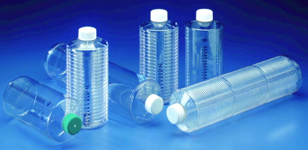 Пляшки ролерні InVitro / TufRol™ / TufRol EZ, стерильні, PS, 1450 см2, TufRol™, Гофрована поверхня, Невентильована швидкознімна кришка, 1450 см2, PS