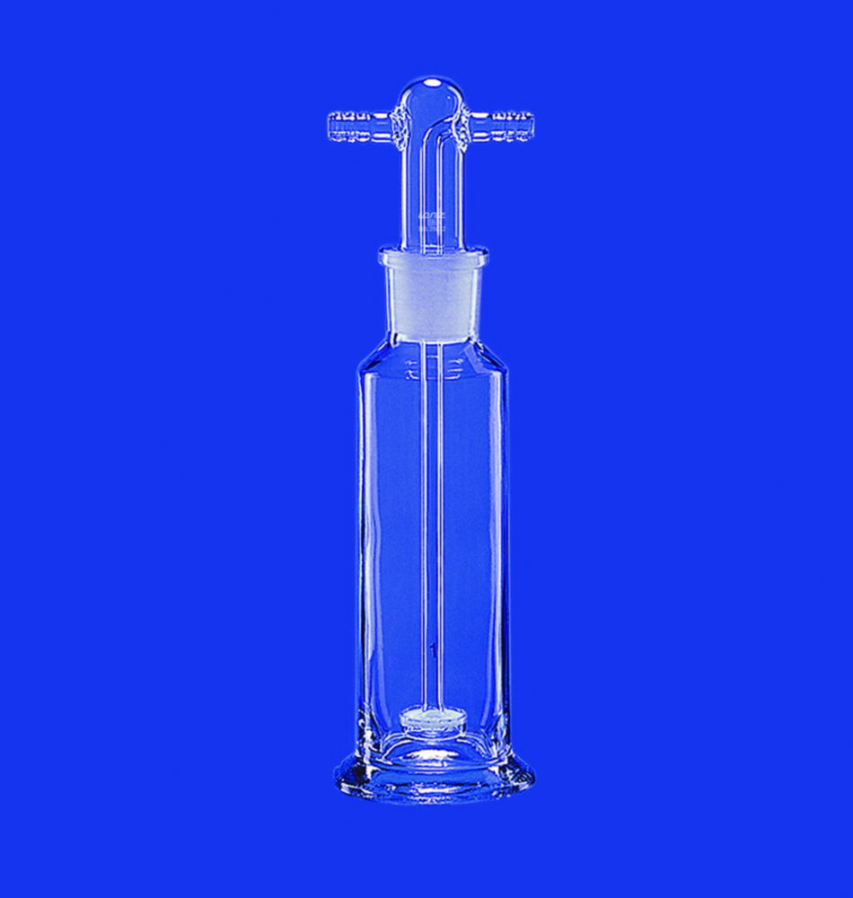 Gaswaschflaschen nach Drechsel, mit Glasgewinde