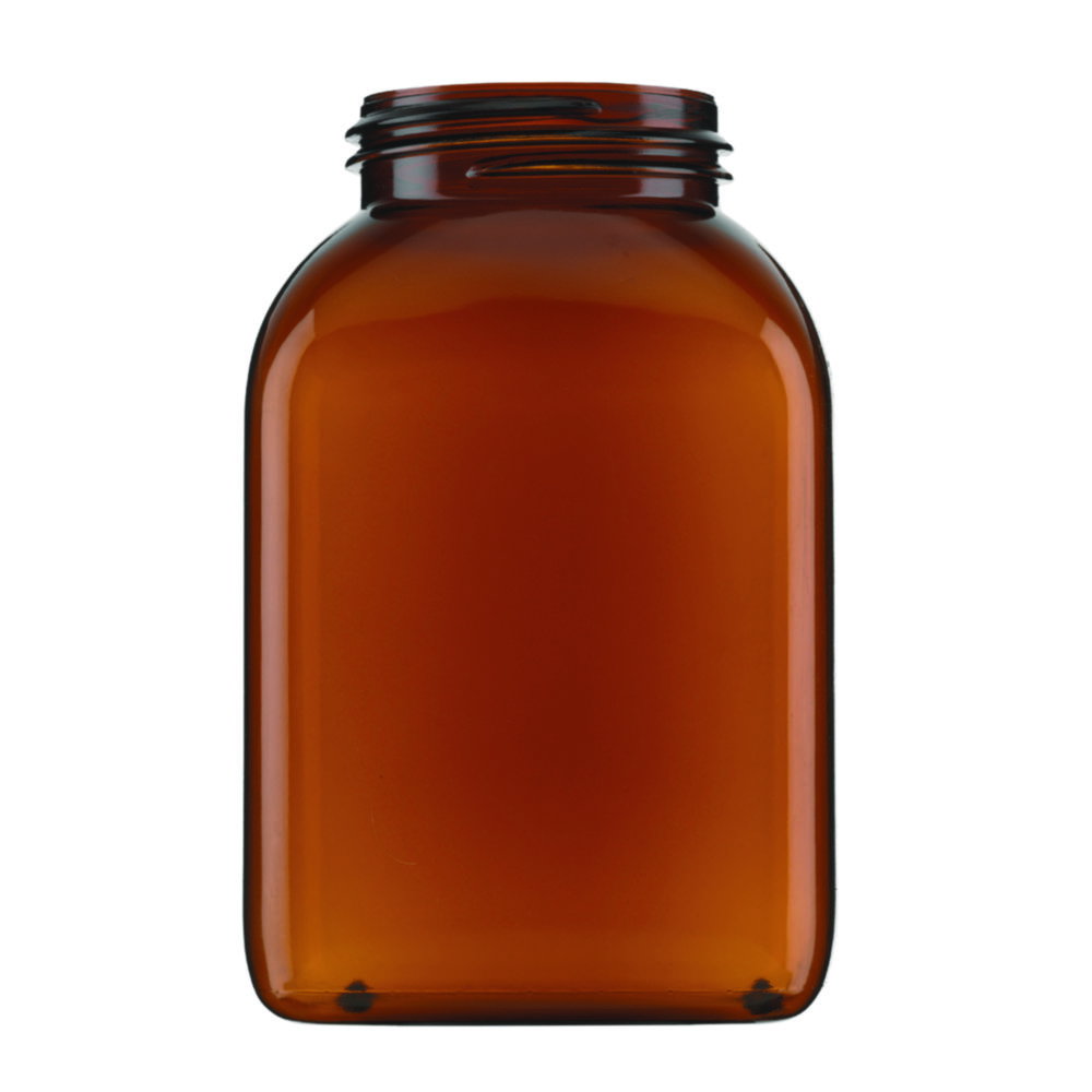 Square, wide-mouth containers, without closure, series 310, PVC, brown