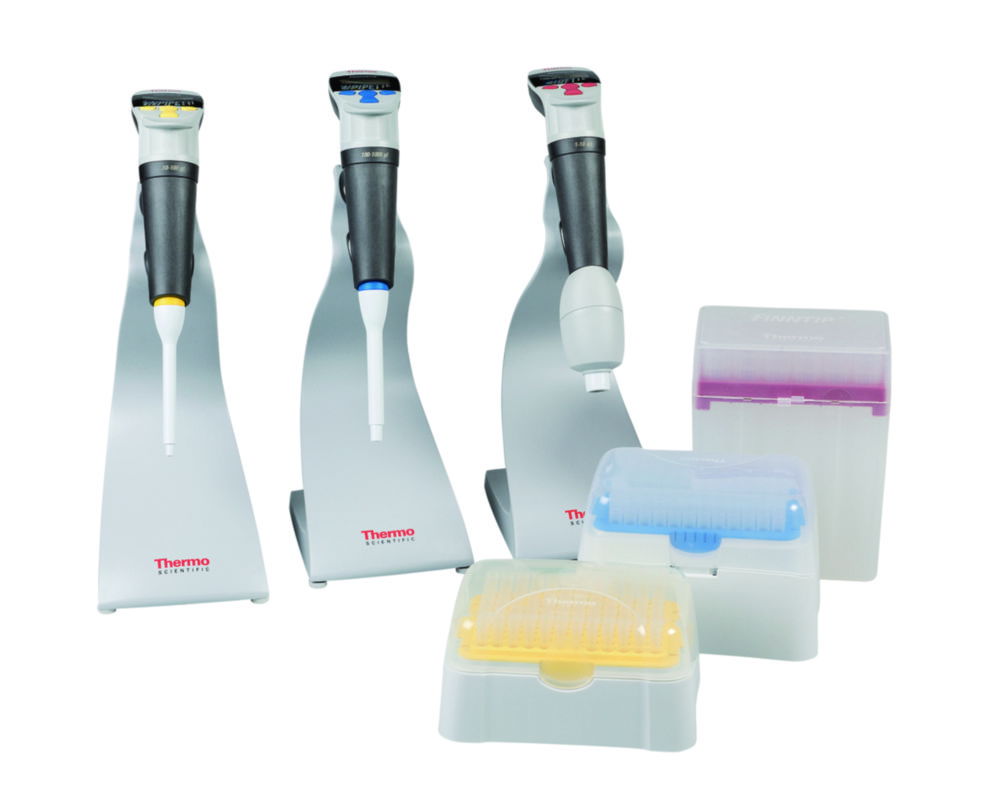 Електронні одноканальні мікролітрові піпетки Finnpipette™ Novus, Комплект Finnpipette™ Novus GLP 4