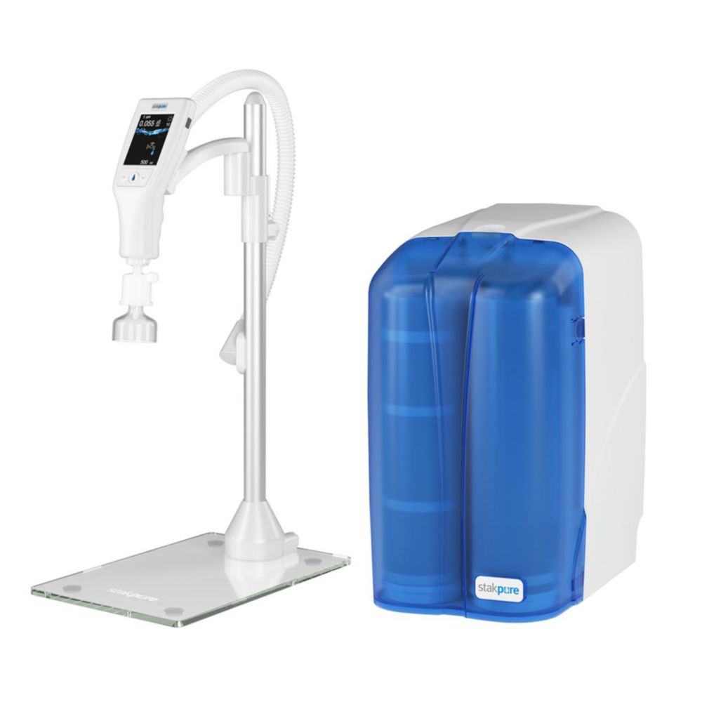 Ultra pure water system OmniaTap-T xstouch 8, under-bench version with OptiFilltouch bench dispenser