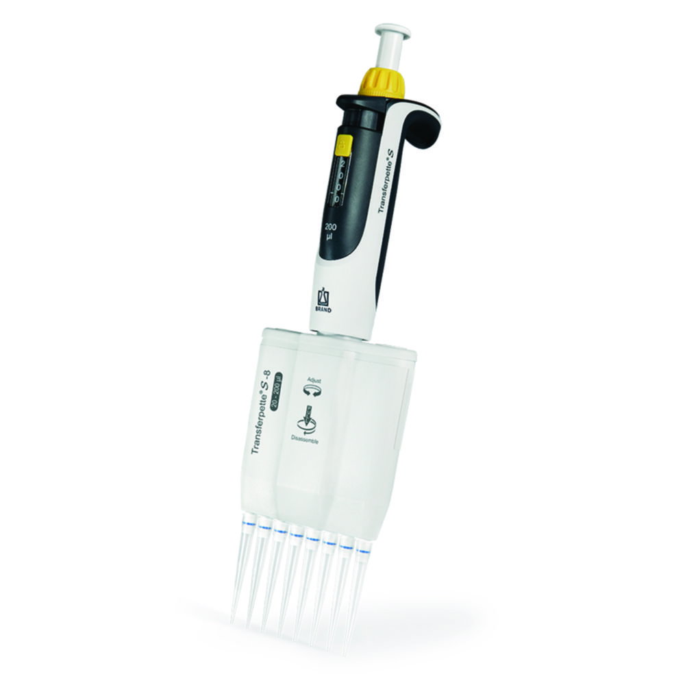 Meerkanaals microliterpipetten Transferpette® S-8 / S-12, variabel volume