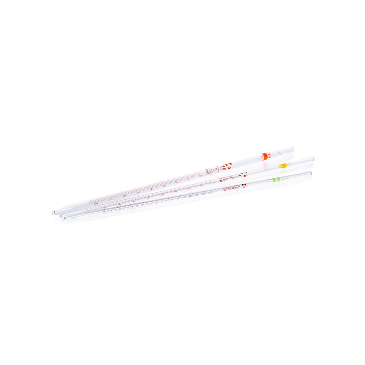 Pipette graduate, vetro sodico-calcico, classe B, graduazione marrone, tipo 3