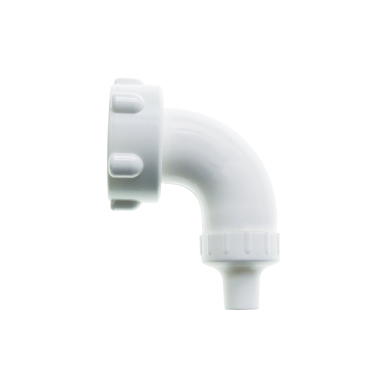 Tube bend 90°, PP, with cap nut and reducing nozzle